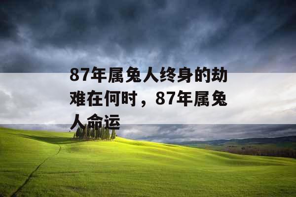 87年属兔人终身的劫难在何时，87年属兔人命运
