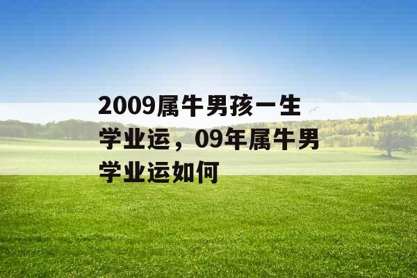 2009属牛男孩一生学业运，09年属牛男学业运如何