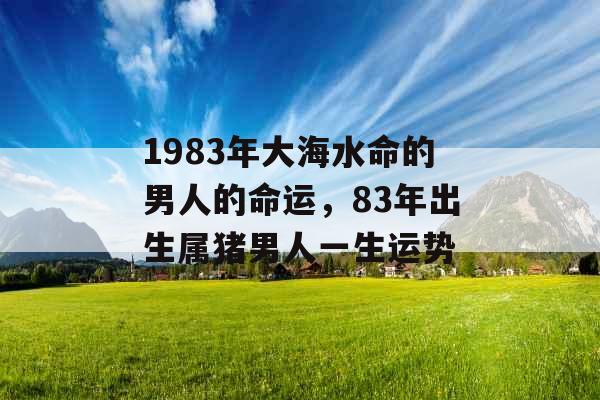 1983年大海水命的男人的命运，83年出生属猪男人一生运势