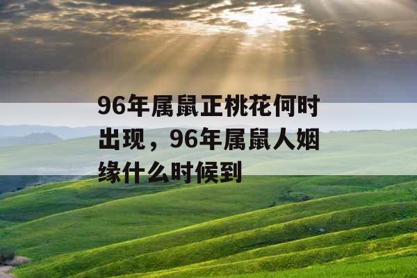 96年属鼠正桃花何时出现，96年属鼠人姻缘什么时候到