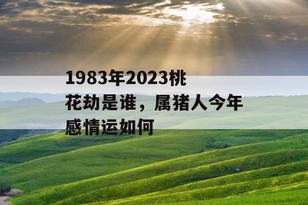 1983年2023桃花劫是谁，属猪人今年感情运如何