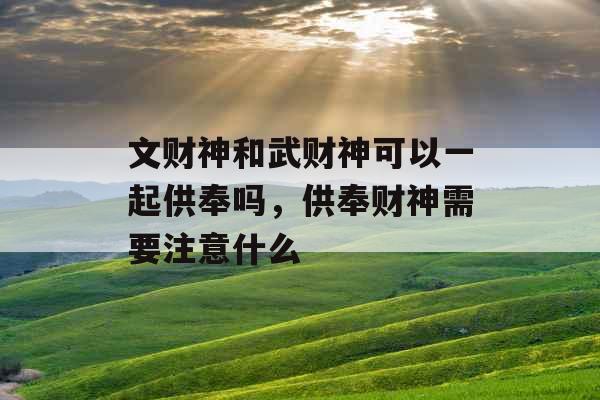 文财神和武财神可以一起供奉吗，供奉财神需要注意什么
