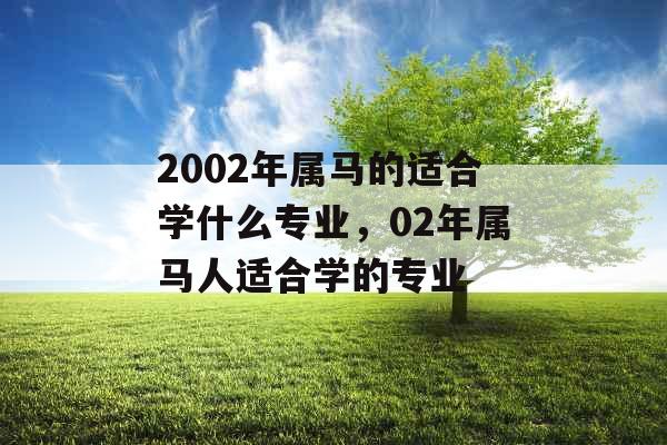 2002年属马的适合学什么专业，02年属马人适合学的专业