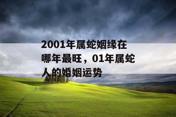 2001年属蛇姻缘在哪年最旺，01年属蛇人的婚姻运势