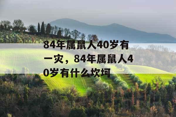 84年属鼠人40岁有一灾,84年属鼠人40岁有什么坎坷 84年属鼠人40岁有一灾,84年属鼠人40岁有什么坎坷