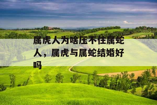 属虎人为啥压不住属蛇人，属虎与属蛇结婚好吗