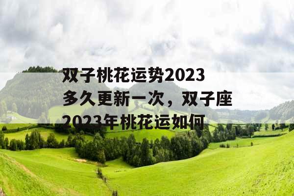 双子桃花运势2023多久更新一次，双子座2023年桃花运如何