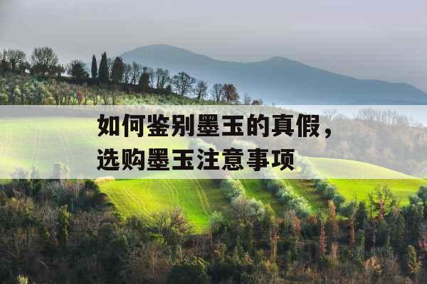 如何鉴别墨玉的真假，选购墨玉注意事项