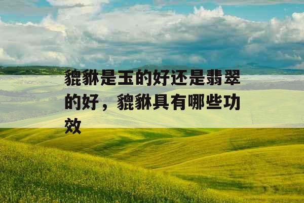 貔貅是玉的好还是翡翠的好，貔貅具有哪些功效