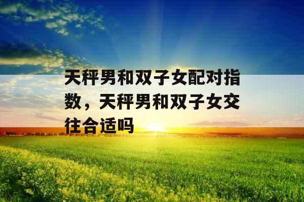 天秤男和双子女配对指数,天秤男和双子女交往合适吗