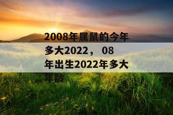 2008年属鼠的今年多大2022, 08年出生2022年多大年龄
