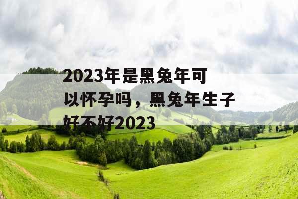 2023年是黑兔年可以怀孕吗,黑兔年生子好不好2023