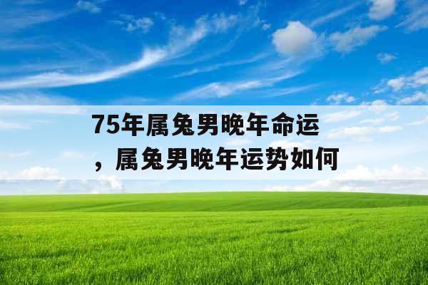 75年属兔男晚年命运,属兔男晚年运势如何