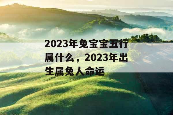 2023年兔宝宝五行属什么，2023年出生属兔人命运