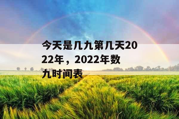 今天是几九第几天2022年，2022年数九时间表