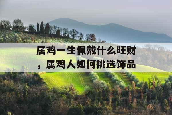 属鸡一生佩戴什么旺财，属鸡人如何挑选饰品