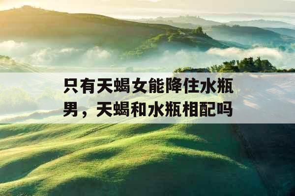 只有天蝎女能降住水瓶男，天蝎和水瓶相配吗