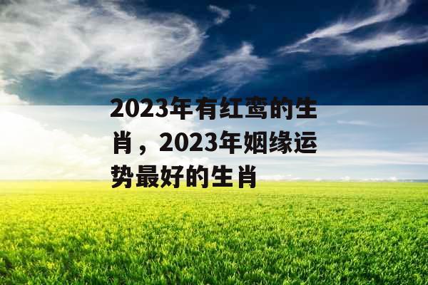 2023年有红鸾的生肖，2023年姻缘运势最好的生肖