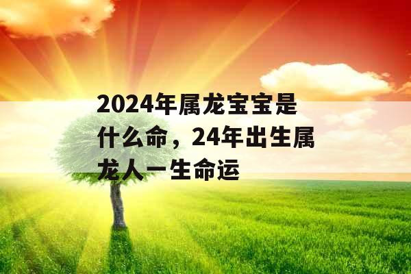 2024年属龙宝宝是什么命，24年出生属龙人一生命运