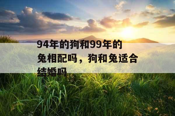 94年的狗和99年的兔相配吗，狗和兔适合结婚吗