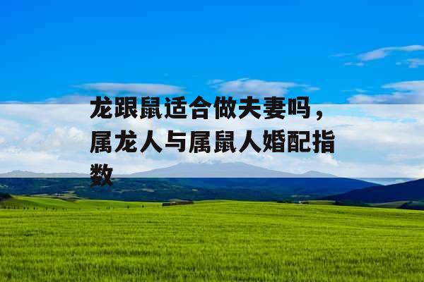 龙跟鼠适合做夫妻吗，属龙人与属鼠人婚配指数
