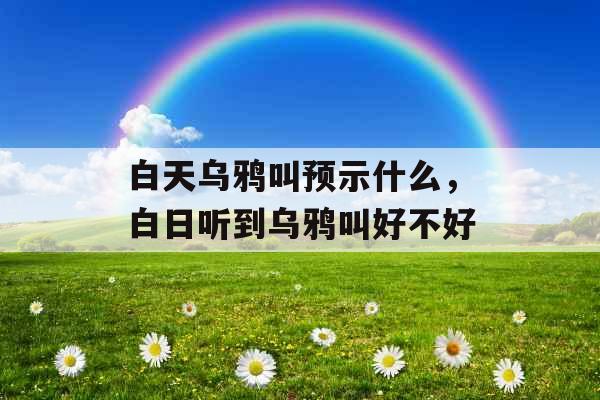 白天乌鸦叫预示什么，白日听到乌鸦叫好不好