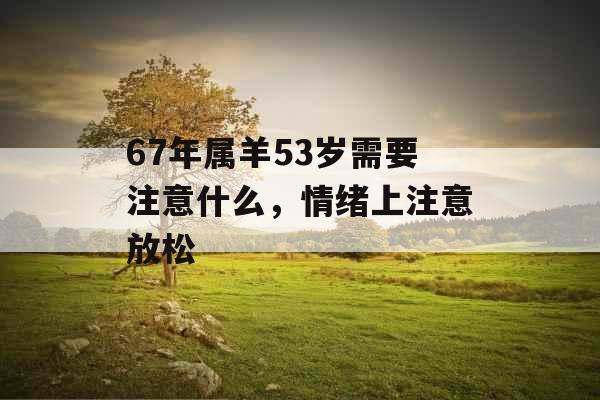 67年属羊53岁需要注意什么，情绪上注意放松