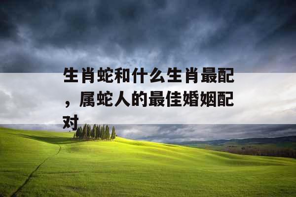 生肖蛇和什么生肖最配，属蛇人的最佳婚姻配对
