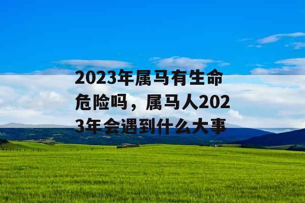 2023年属马有生命危险吗,属马人2023年会遇到什么大事 2023年属马有生命危险吗,属马人2023年会遇到什么大事
