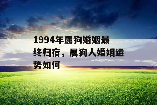 1994年属狗婚姻最终归宿，属狗人婚姻运势如何