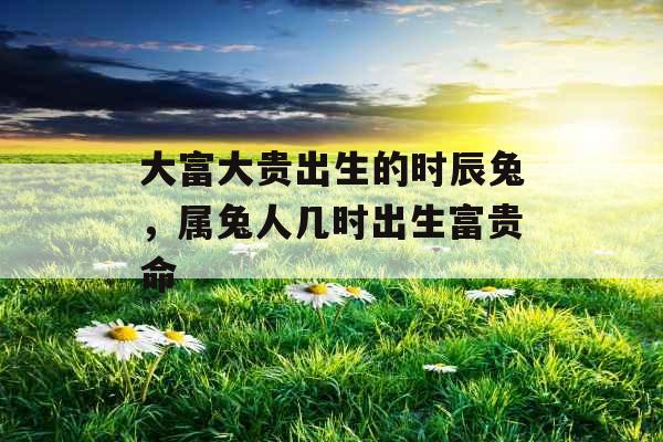 大富大贵出生的时辰兔,属兔人几时出生富贵命 大富大贵出生的时辰兔,属兔人几时出生富贵命
