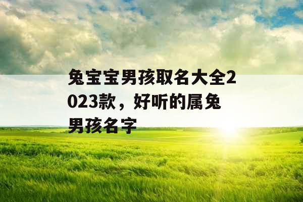 兔宝宝男孩取名大全2023款,好听的属兔男孩名字 兔宝宝男孩取名大全2023款,好听的属兔男孩名字