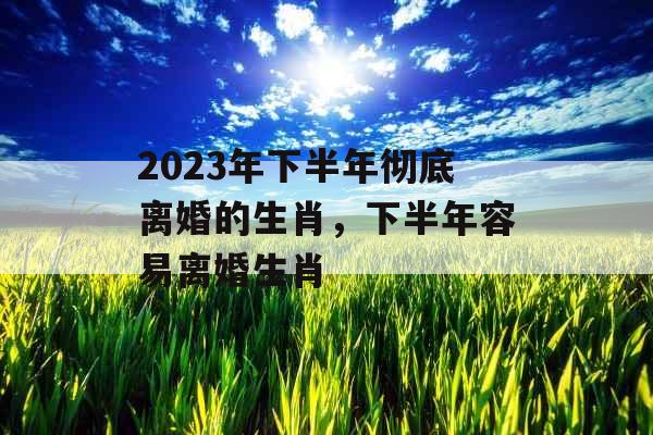 2023年下半年彻底离婚的生肖,下半年容易离婚生肖 2023年下半年彻底离婚的生肖,下半年容易离婚生肖