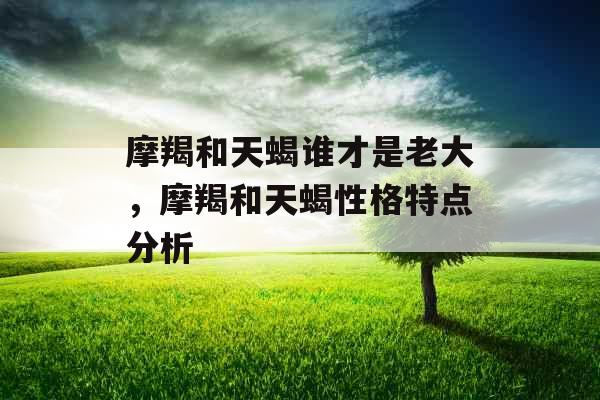 摩羯和天蝎谁才是老大，摩羯和天蝎性格特点分析