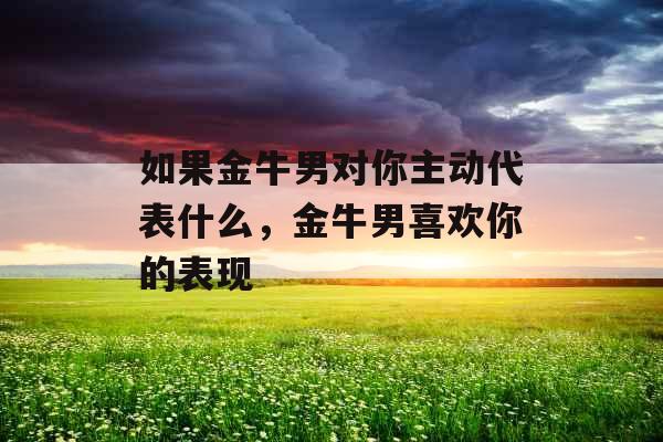 如果金牛男对你主动代表什么，金牛男喜欢你的表现