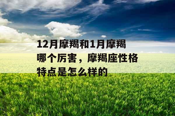 12月摩羯和1月摩羯哪个厉害,摩羯座性格特点是怎么样的 12月摩羯和1月摩羯哪个厉害,摩羯座性格特点是怎么样的