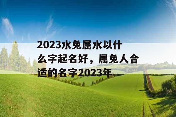 2023水兔属水以什么字起名好，属兔人合适的名字2023年
