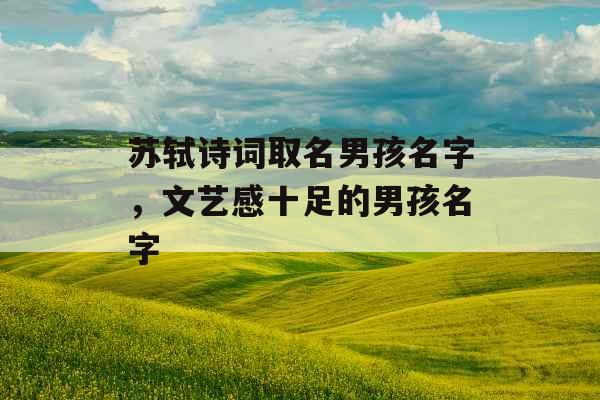 苏轼诗词取名男孩名字，文艺感十足的男孩名字