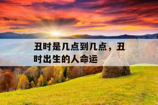 丑时是几点到几点，丑时出生的人命运