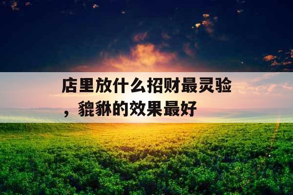 店里放什么招财最灵验,貔貅的效果最好 店里放什么招财最灵验,貔貅的效果最好