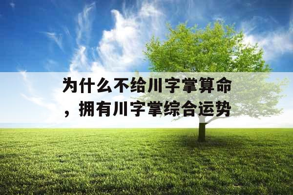 为什么不给川字掌算命，拥有川字掌综合运势