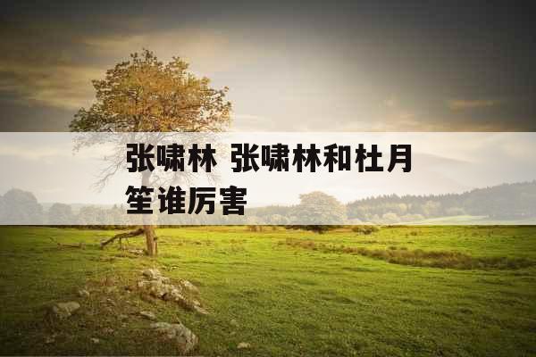 张啸林 张啸林和杜月笙谁厉害