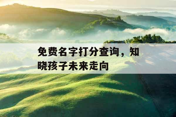 免费名字打分查询，知晓孩子未来走向 