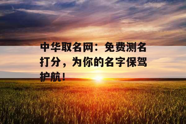 中华取名网：免费测名打分，为你的名字保驾护航！ 