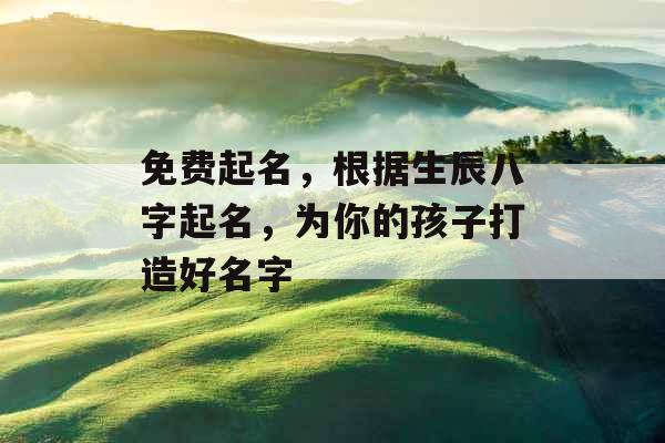 免费起名，根据生辰八字起名，为你的孩子打造好名字 