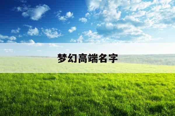 梦幻高端名字