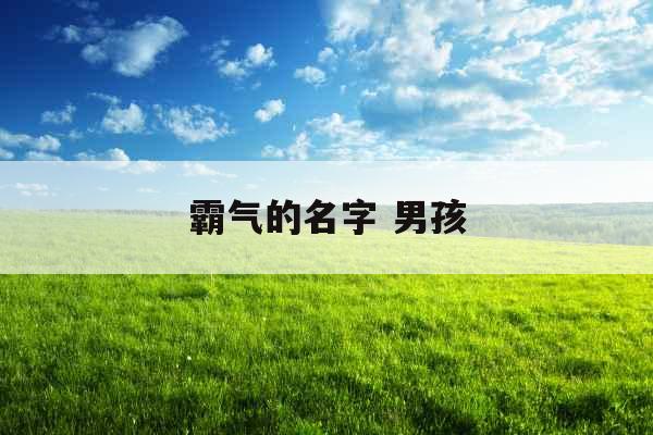 霸气的名字 男孩