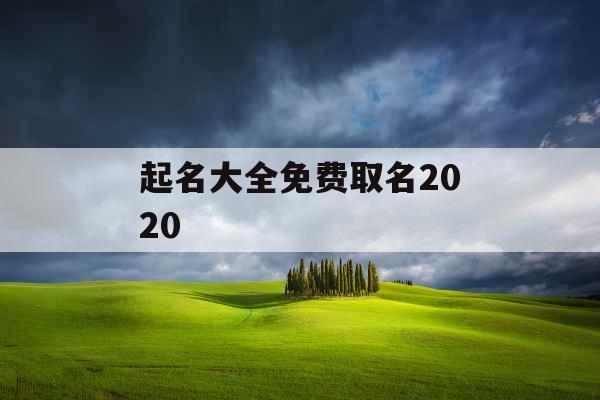 起名大全免费取名2020