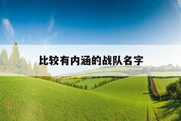 比较有内涵的战队名字