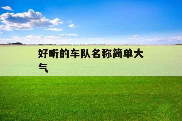 好听的车队名称简单大气